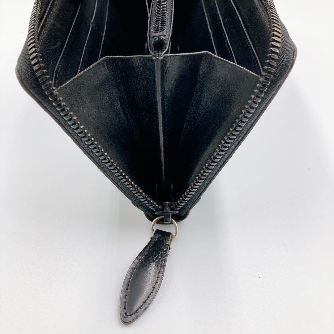 ウォームスクラフツ マニュファクチャー 長財布 コードバン ラウンドジップ BK