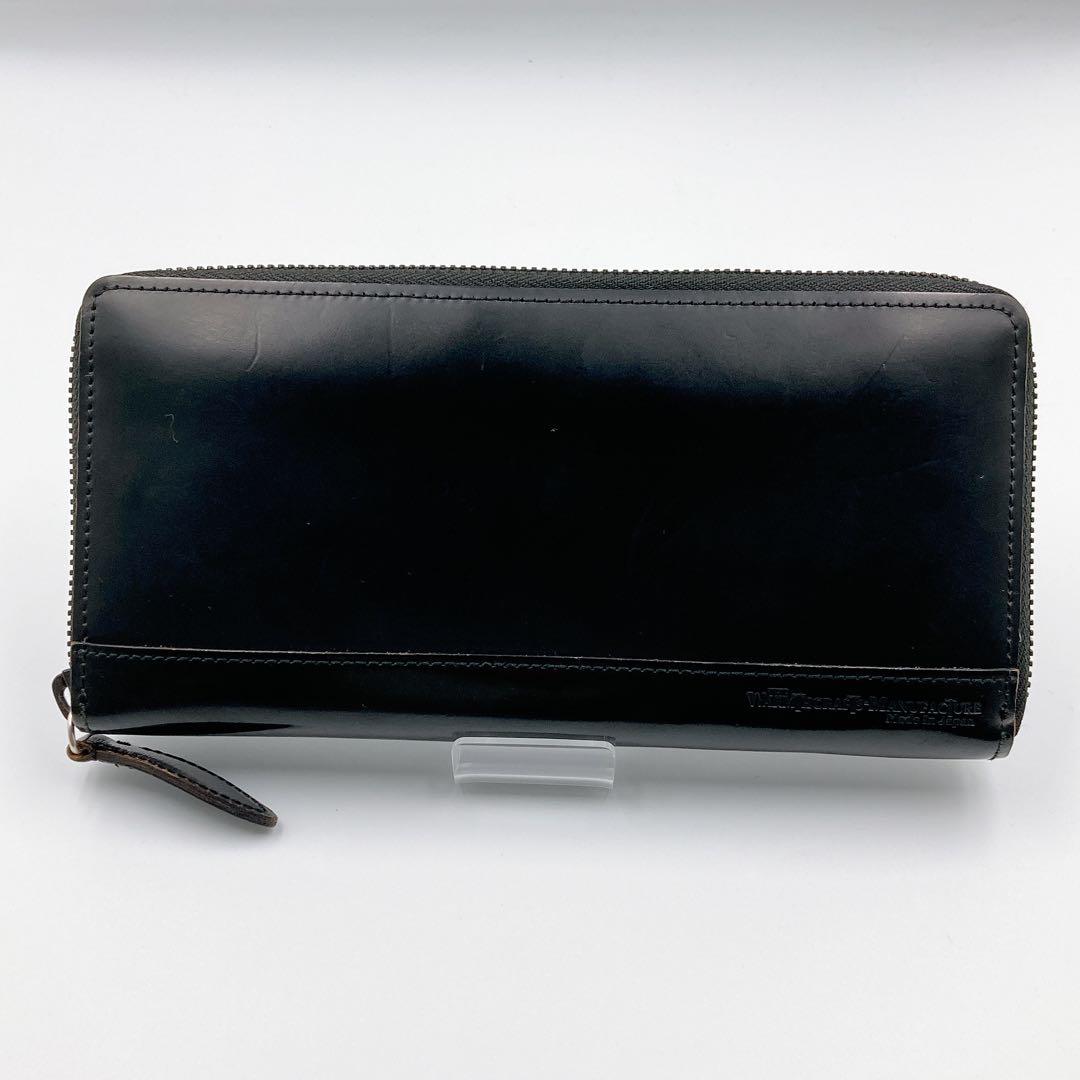 ウォームスクラフツ マニュファクチャー 長財布 コードバン ラウンドジップ BK