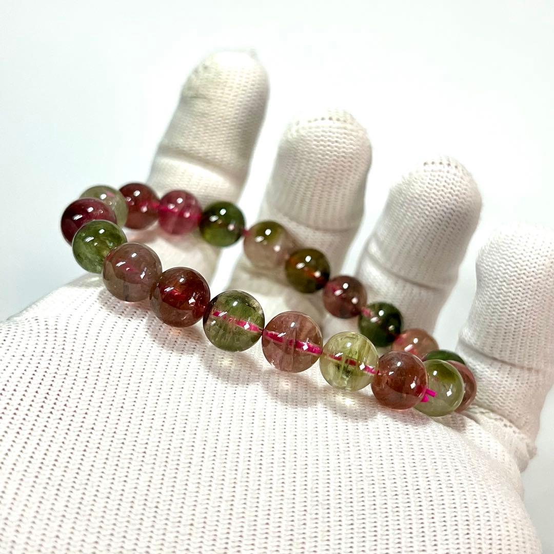 高品質　ウォーターメロントルマリンブレスレット　透明感あり　5