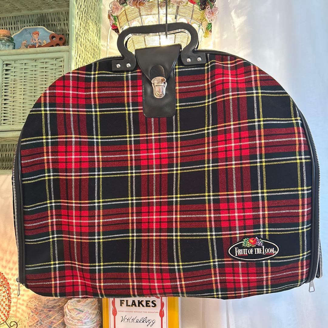 激レア　希少品　FRUIT OF THE LOOM チェック　ガーメントバッグ