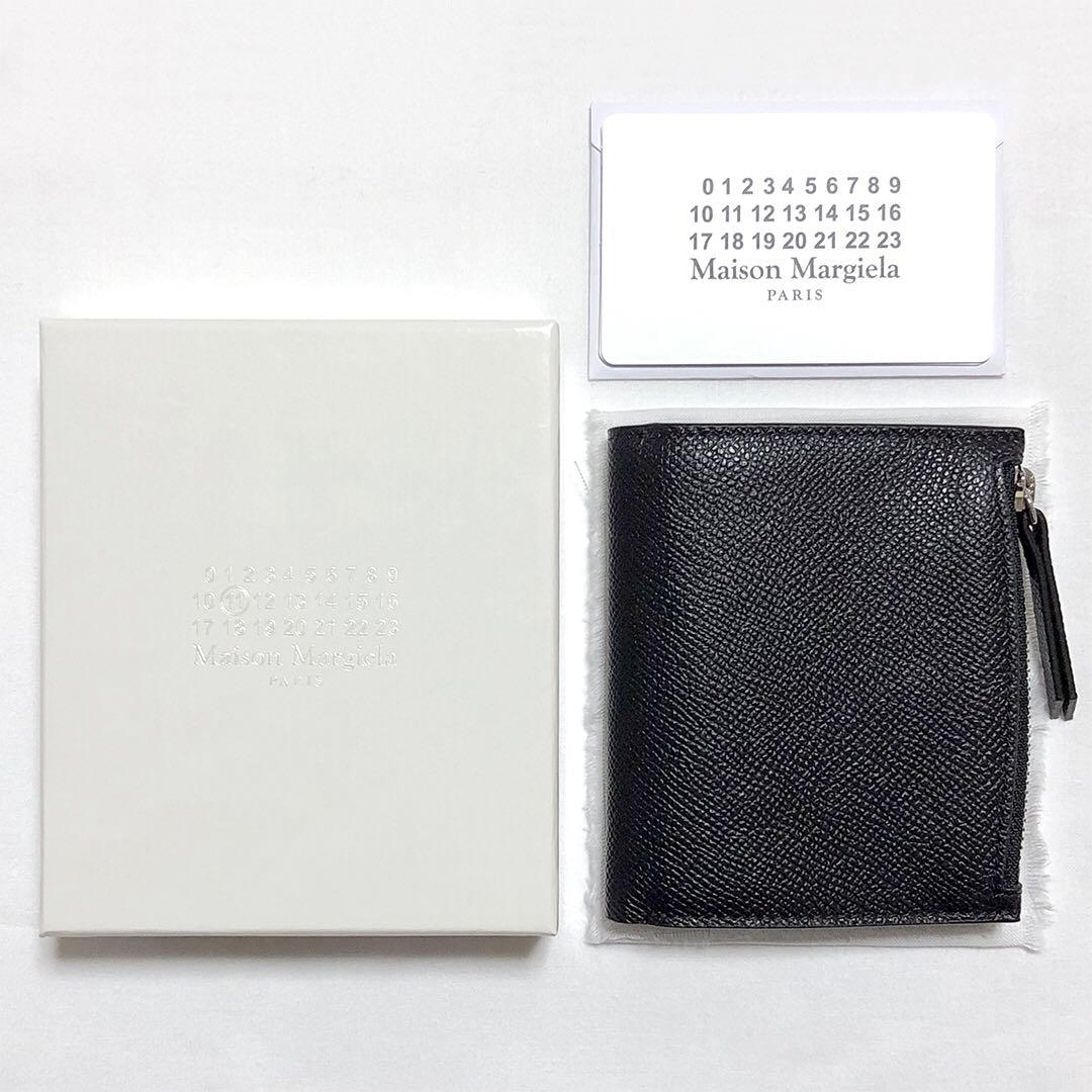 【新品未使用】メゾンマルジェラ フリップフラップ レザーウォレット 財布 黒