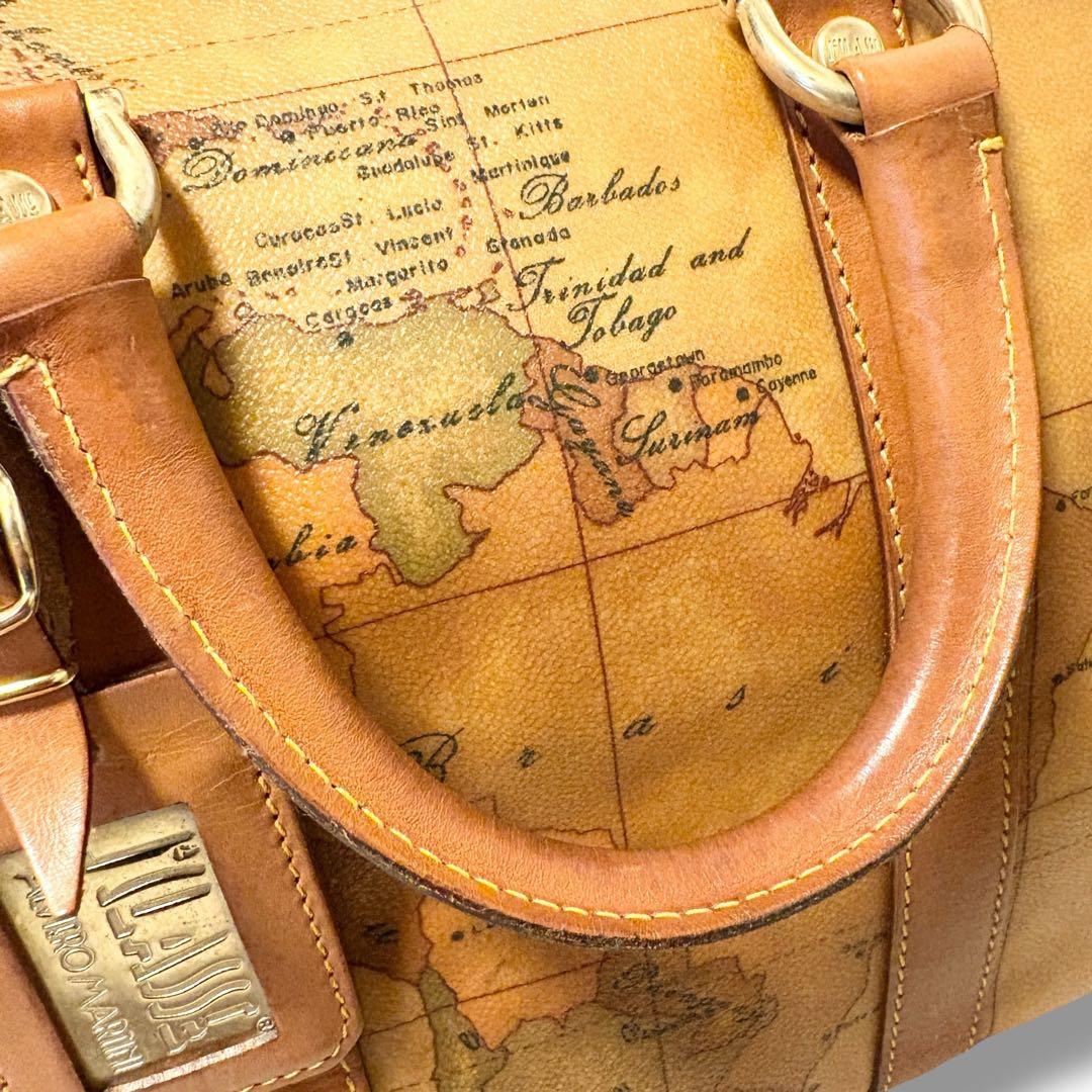美品✨PRIMA CLASSE プリマクラッセ 地図柄 ボストンバッグ トラベル