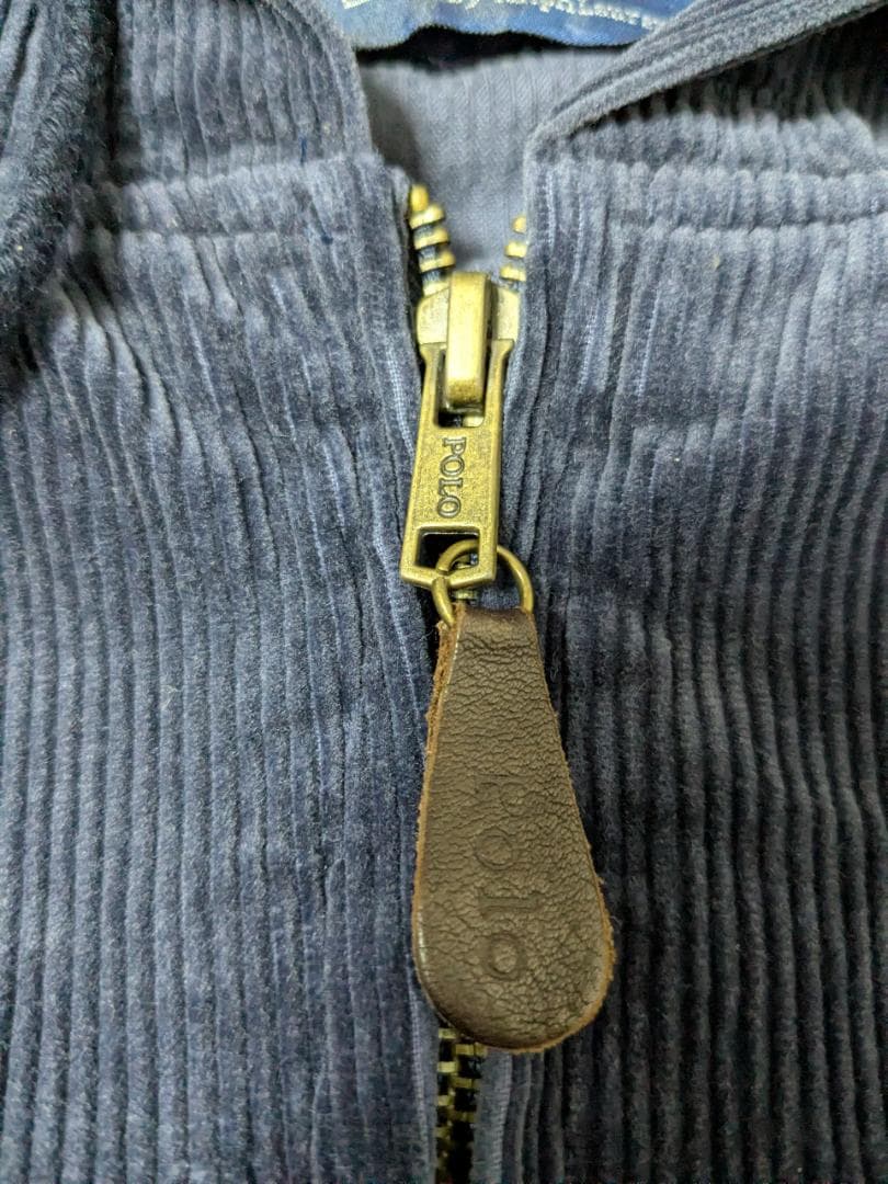 【希少】USA製 90s ラルフローレン コーデュロイパーカー 太畝 ネイビー