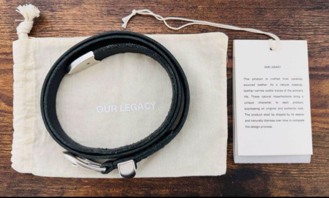OUR LEGACY ブラックレザー ベルト　80