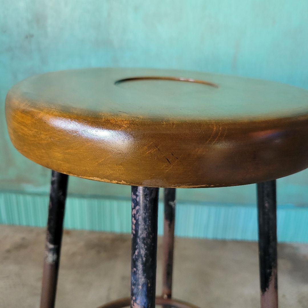 オリジナル天然無垢材リメイク　木製バースツール　唯一無二