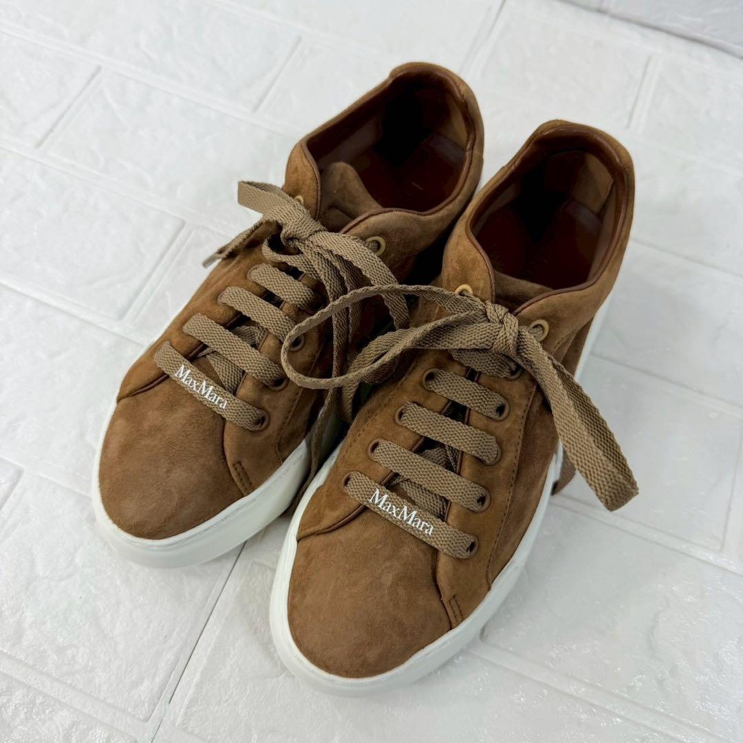 マックスマーラ Max Mara スエード ローカットスニーカー ブラウン