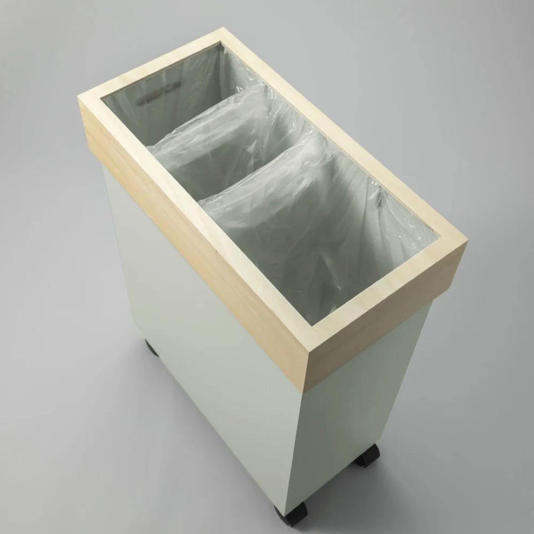 ハンガー　ダストボックス　Hanger 分別　ゴミ箱 dinos 木製　白　60