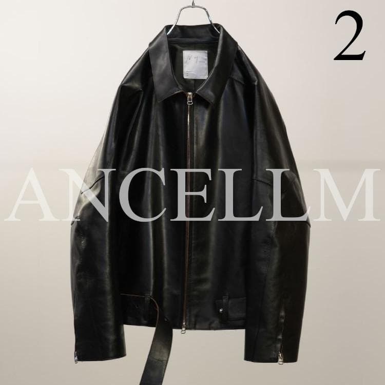 2　アンセルム　H.L ZIP UP JACKET　レザージャケット
