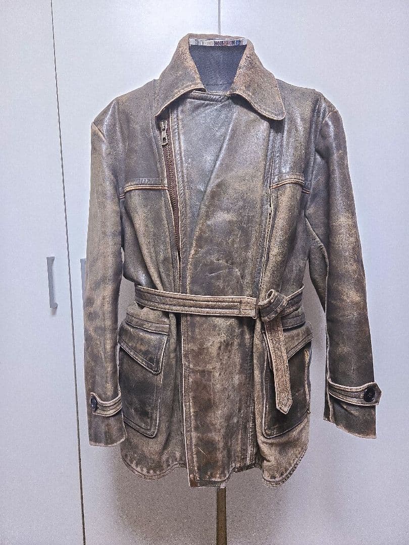 40s ヴィンテージ ダブル ライダース コート モーターサイクル ジャケット