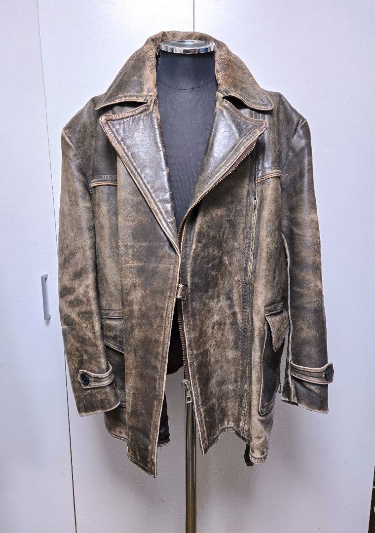 40s ヴィンテージ ダブル ライダース コート モーターサイクル ジャケット