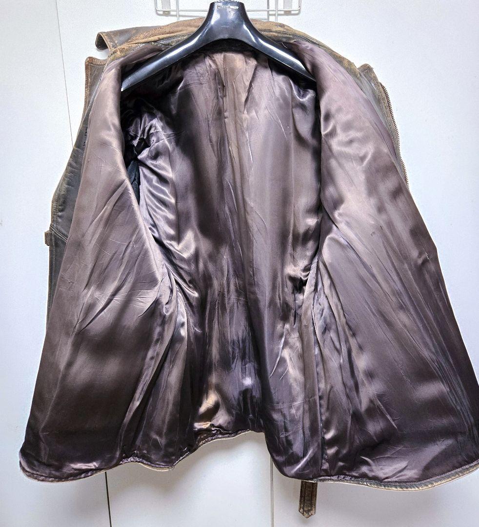 40s ヴィンテージ ダブル ライダース コート モーターサイクル ジャケット