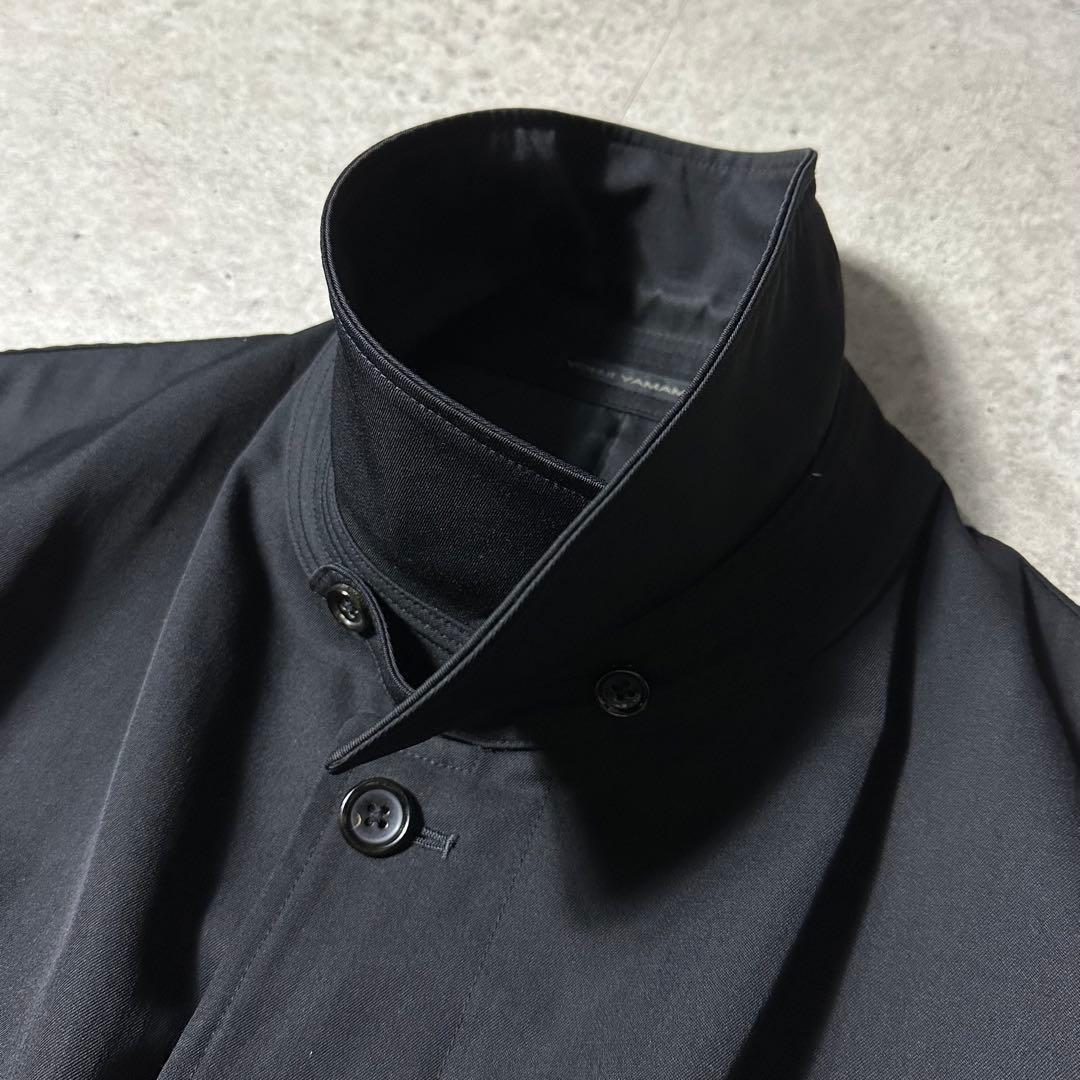 10AW 美品 Y's for men 黒 ウール ロング ステンカラー コート