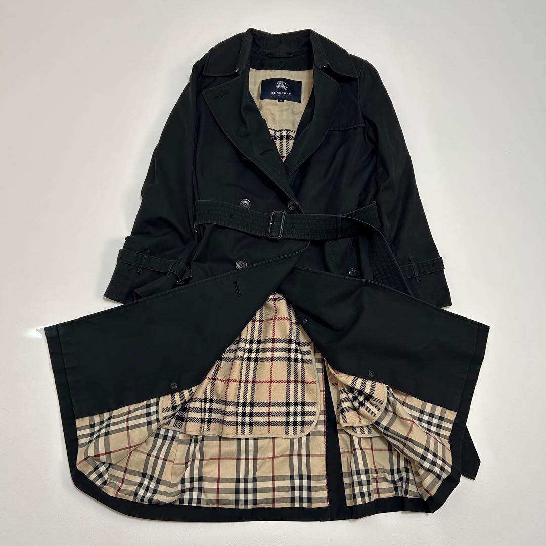 バーバリーロンドン トレンチコート ライナー付き ロング丈 ブラック 38