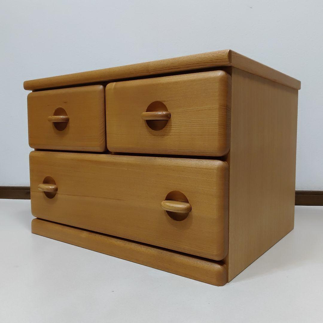 美品 起立木工 チェスト マリナシリーズ 2段3杯 タモ材 送料無料