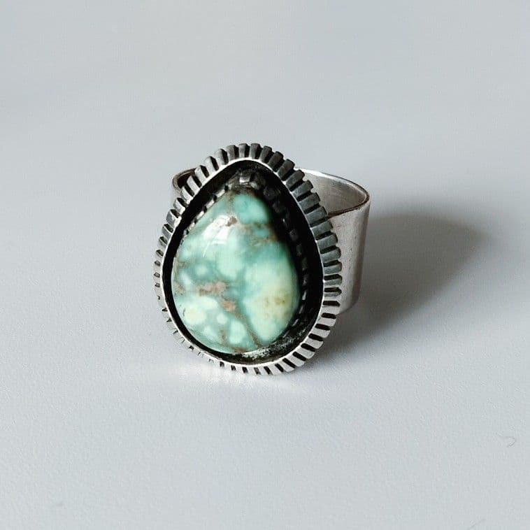 インディアンジュエリー キングマンターコイズ J Linkin 指輪 ナバホ