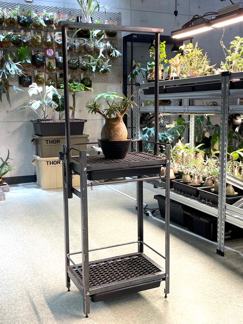 現物1台のみ　塗装前完成品　アイアン植物棚　ダクトレール、給水トレー付