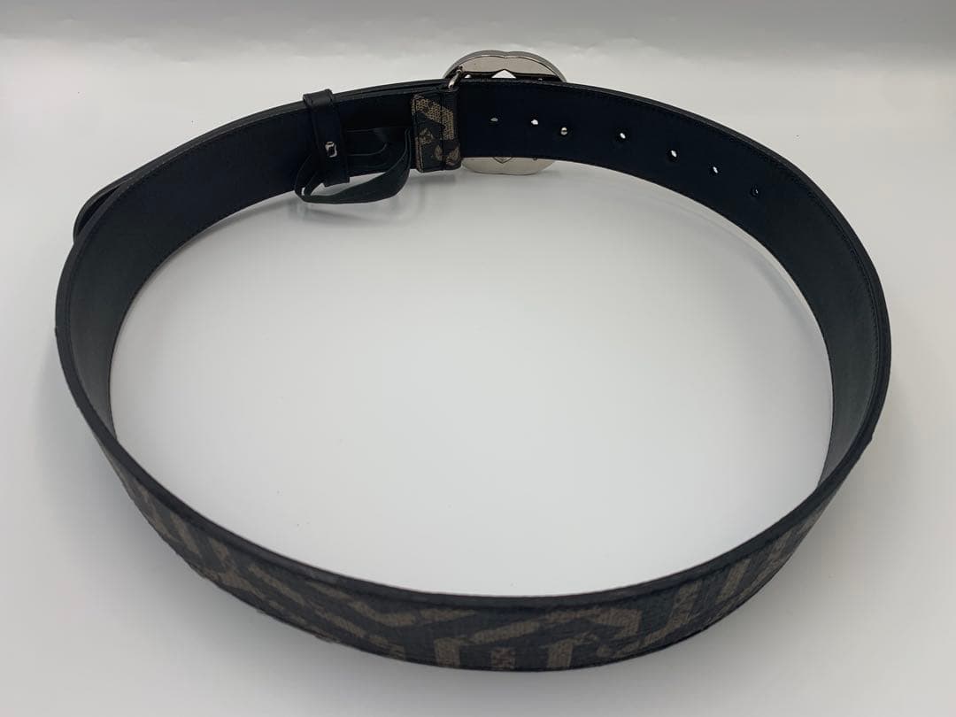 美品 グッチ　インターロッキング　ベルト　スプリームGG　PVC×レザーブラック