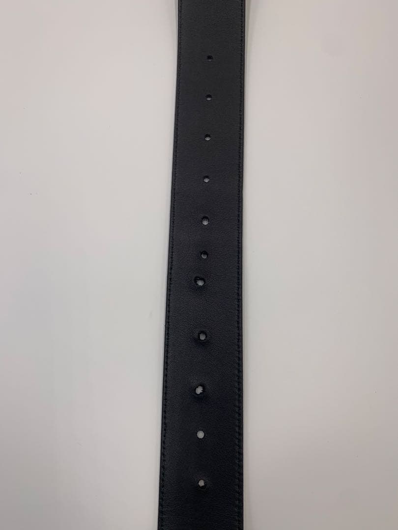 美品 グッチ　インターロッキング　ベルト　スプリームGG　PVC×レザーブラック