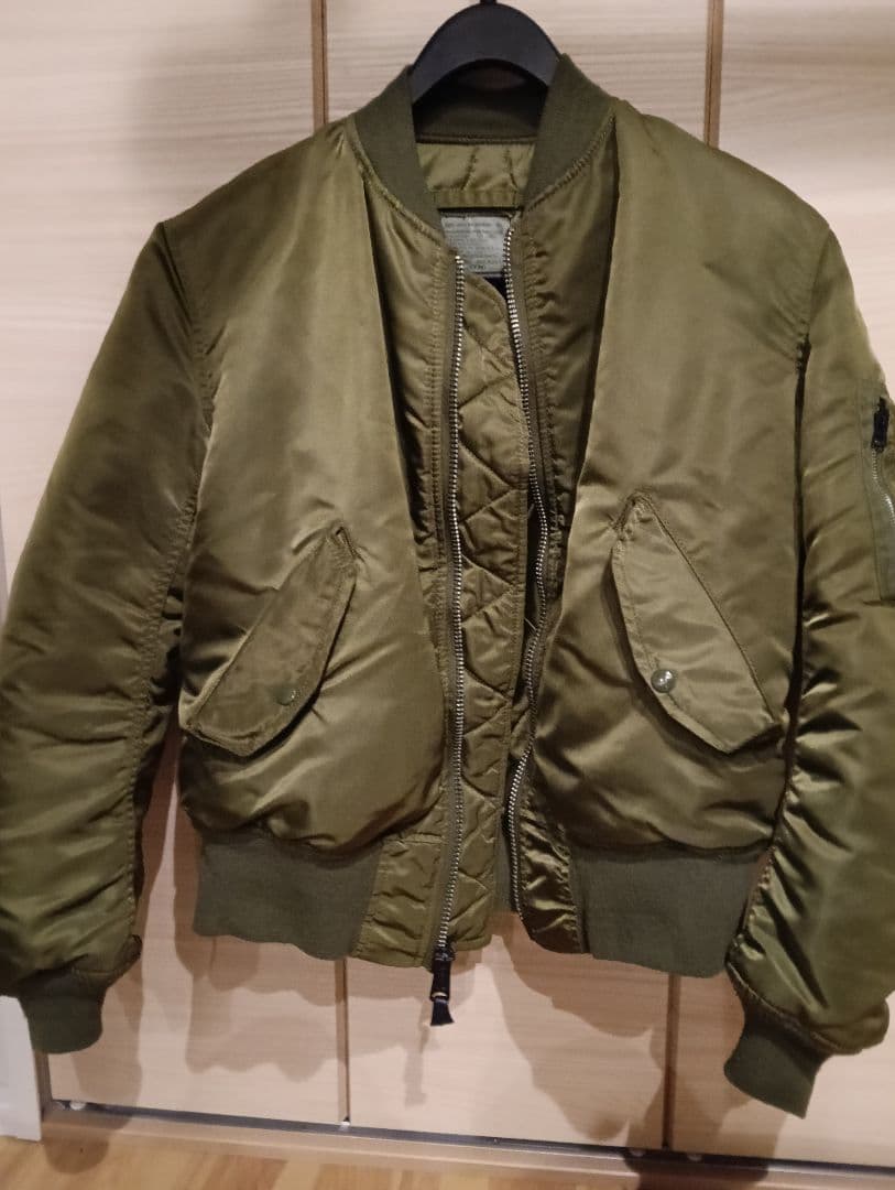 USA製 アルファ MA1　短丈　フライトジャケット　アメカジ　オリーブ　メンズ