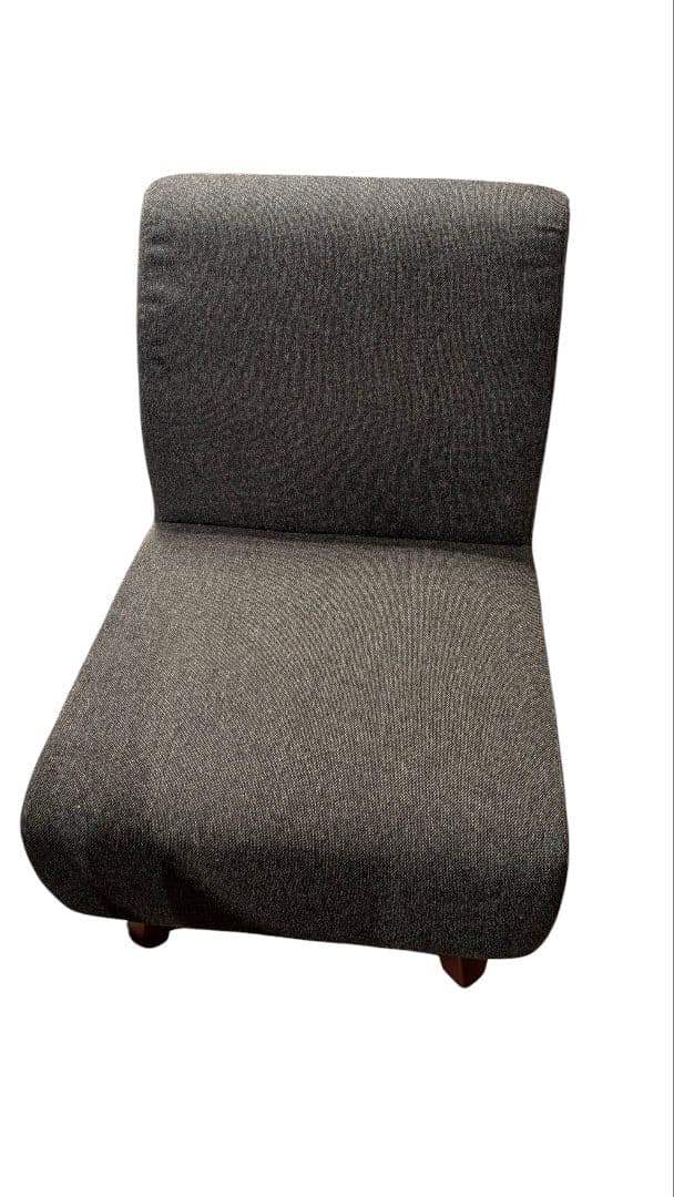 ローソファー フロアソファー 約幅53cm 1人掛け グレー 木製フレーム 脚付