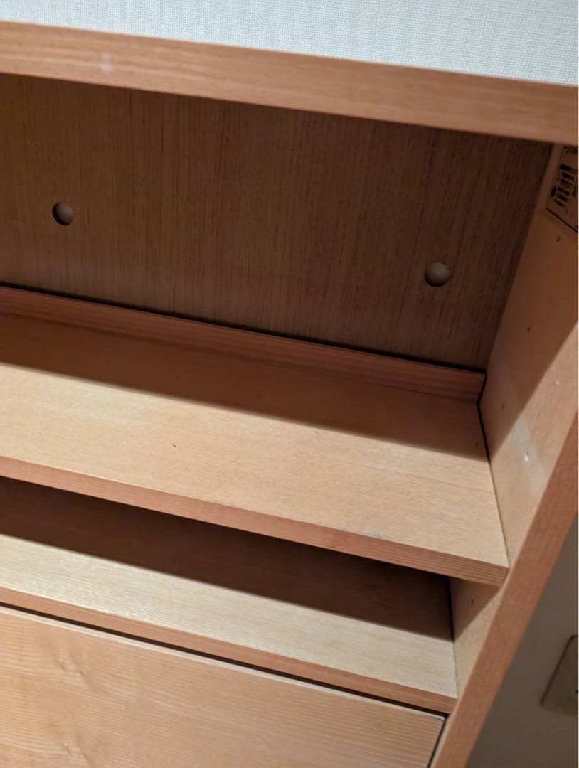 ■送料込■無印良品 木製薄型 シェルフロータイプワイド マガジンホルダー付