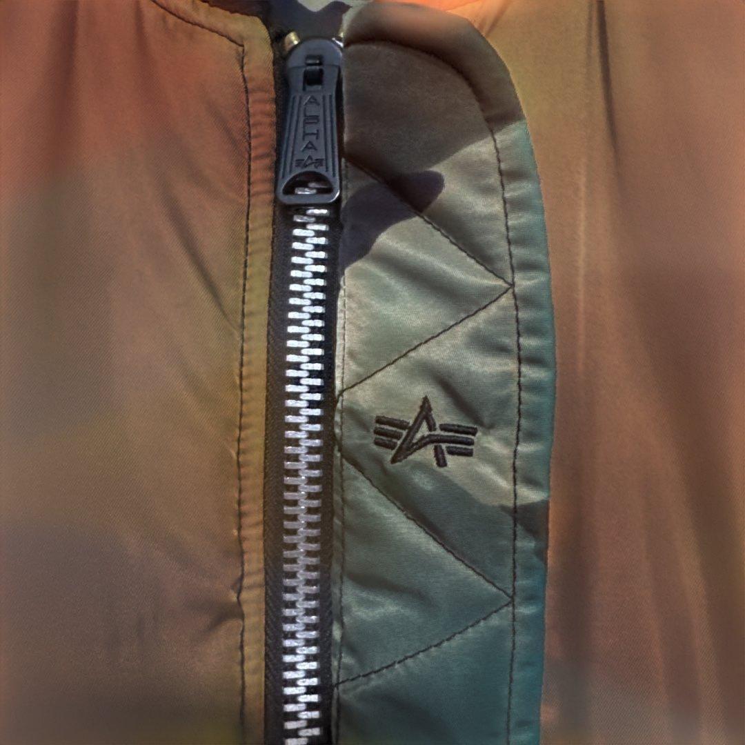 90s ALPHA USA製 黒タグ MA-1 フライトジャケット　迷彩 XL