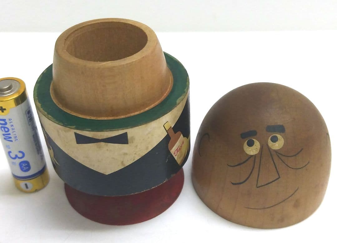 昭和レトロ木製\"トリス爪楊枝入れ\"