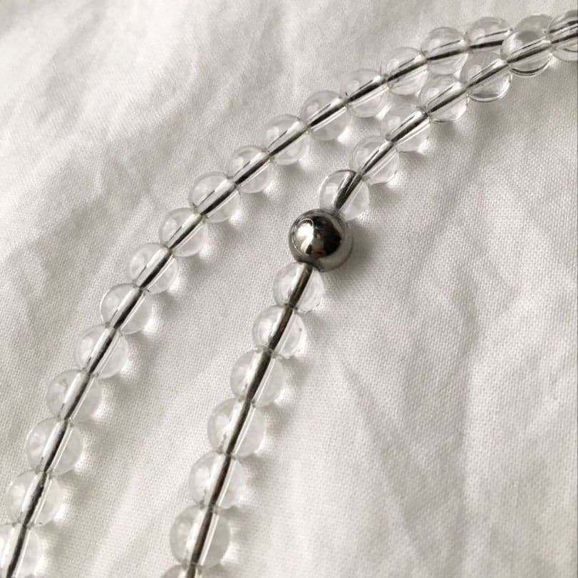 phiten　ファイテン　水晶　チタン　ネックレス　Phild　SILVER