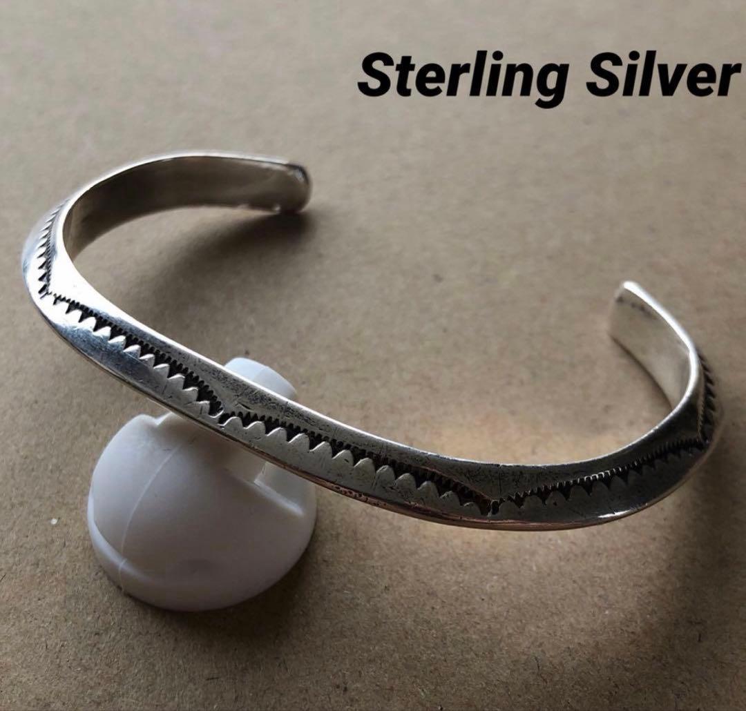 スターリング シルバー トライアングル バングル インディアン 925 純銀