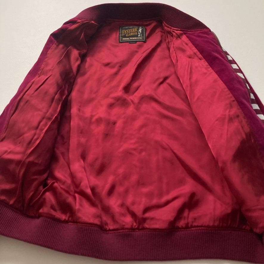 【くく】ヒステリックグラマー　スーベニアジャケット ベロア ボルドー