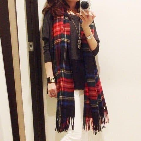 Johnstons of Elgin　カシミア100％大判スカーフ