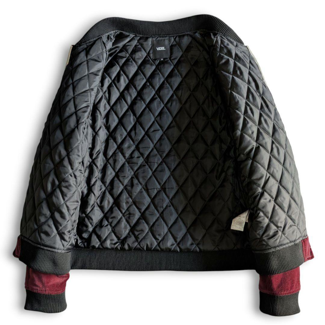 美品 VANS バンズ 裏キルティング ベロア 別珍 スカジャン M ボルドー