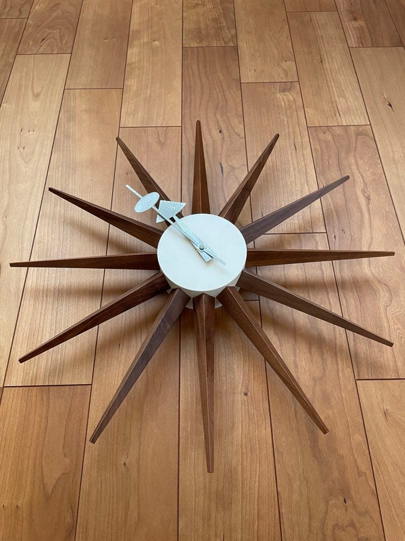 Vitra　正規品　サンバーストクロック　ウォルナット　時計　ジョージネルソン