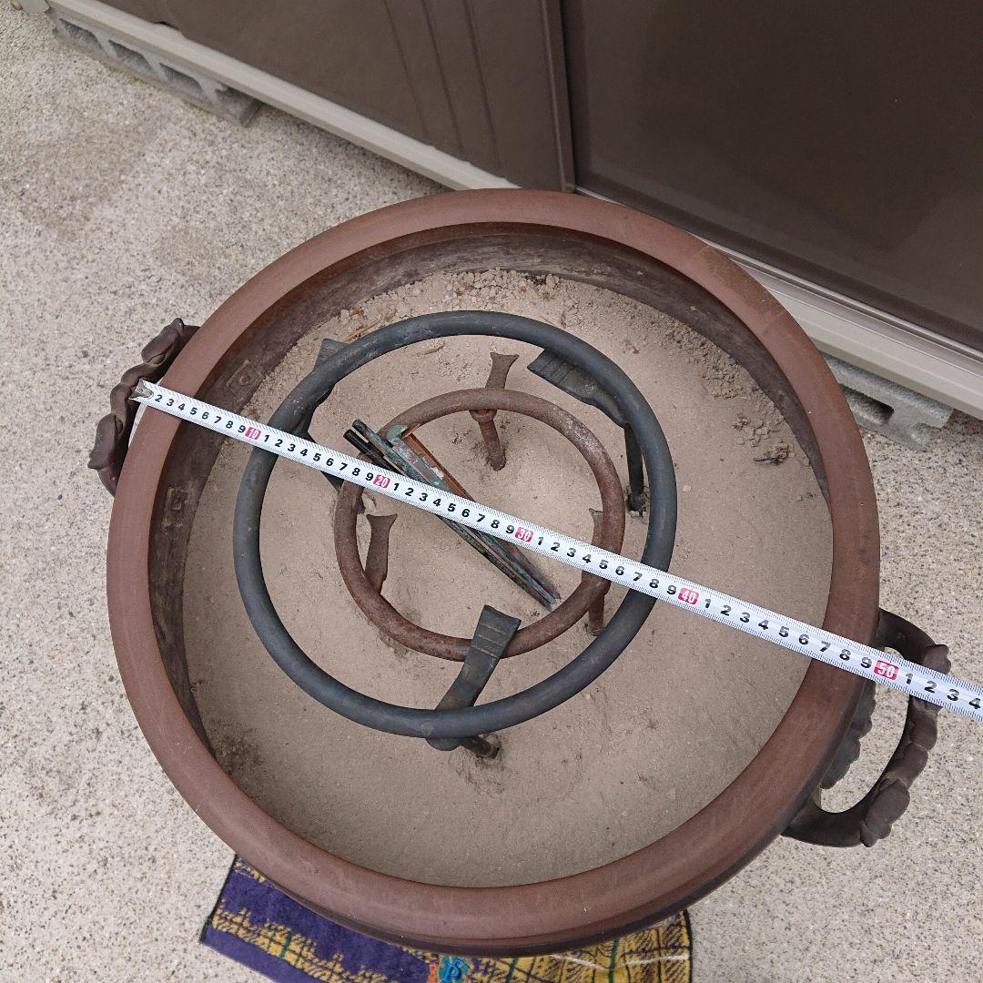 火鉢、唐銅古美術、五徳付