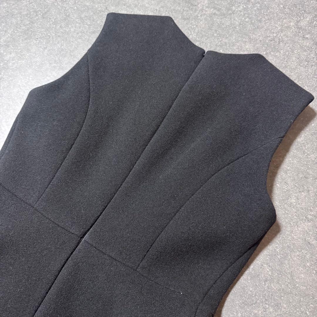 ヨーコチャン ワンピース パール 装飾 フレア ロング丈 ウール 38