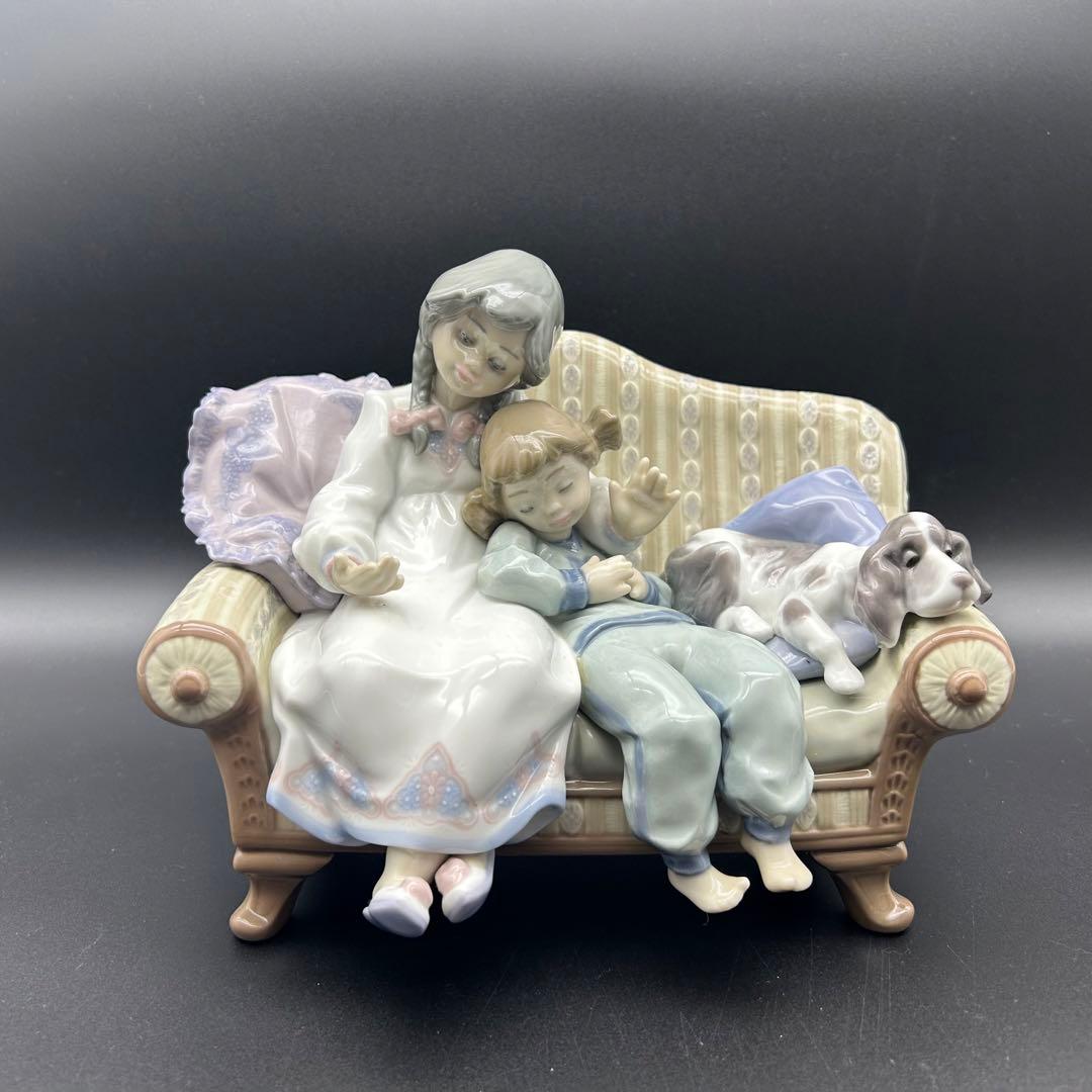 【美品】リヤドロ No. 5735 絶版品 お姉ちゃまのお話 姉妹 犬 置物