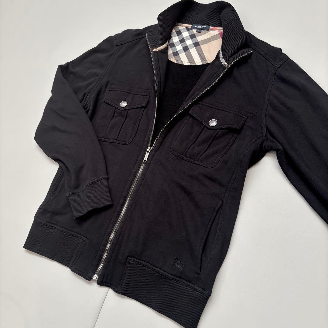 バーバリーロンドン　ドライバーズニット　ノバチェック　ハイネック