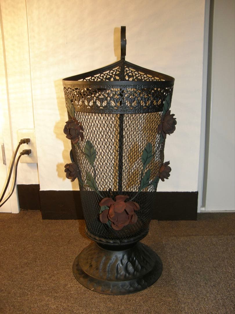 アンティーク アイアン 壁掛けミラー 傘立て セット