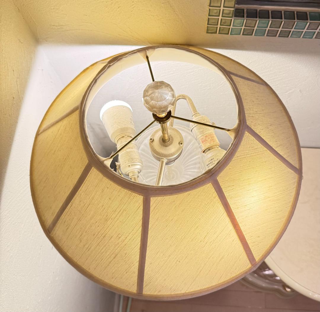 1点限り【美品】天然大理石×クリスタル調 テーブルランプ 高級インテリア