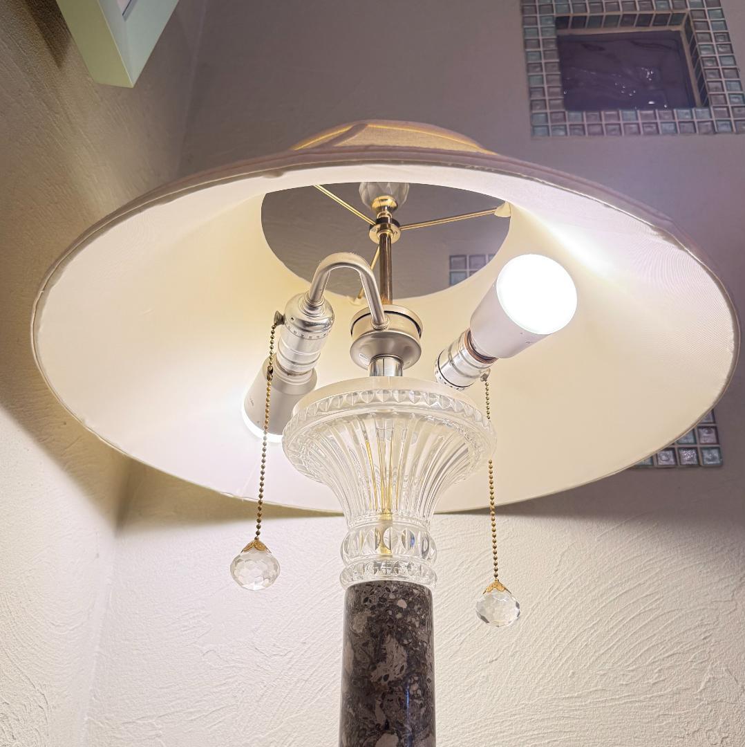 1点限り【美品】天然大理石×クリスタル調 テーブルランプ 高級インテリア