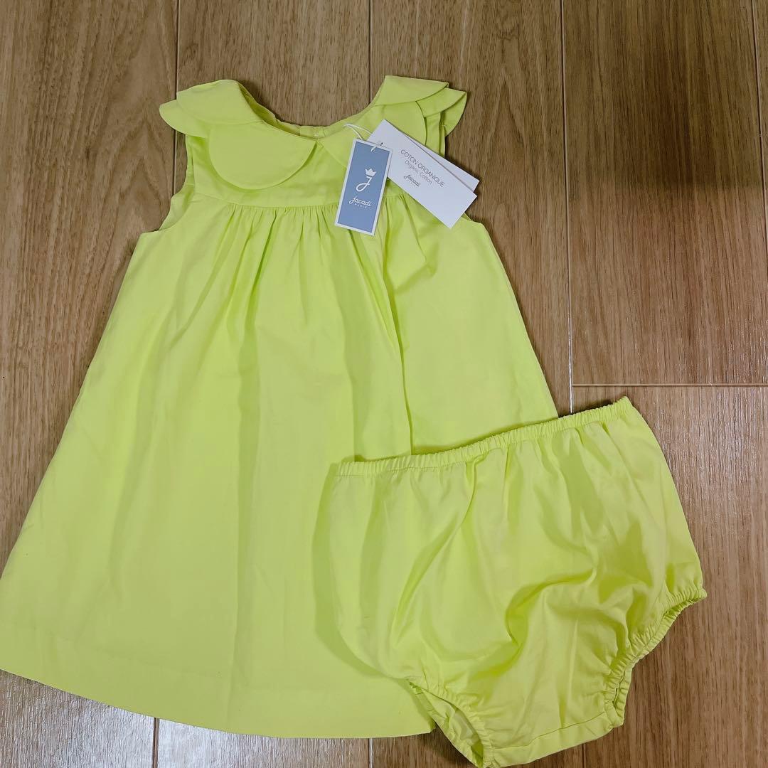 新品タグ付きJacadi 24m/88cm イエロー ワンピース