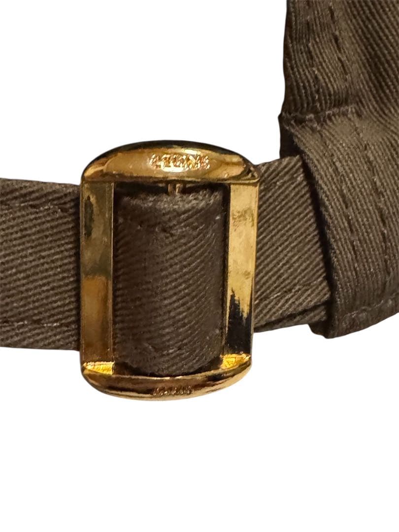 ブラウン刺繍ロゴベースボールキャップ