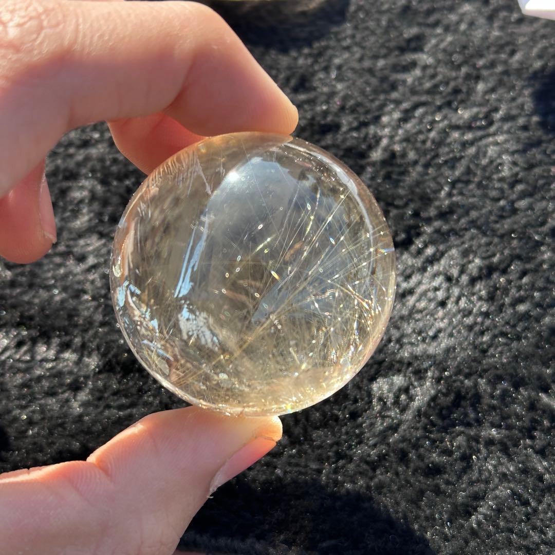 天然石ルチルクォーツのスフィア　丸玉　ご購入前に在庫確認必要G.251