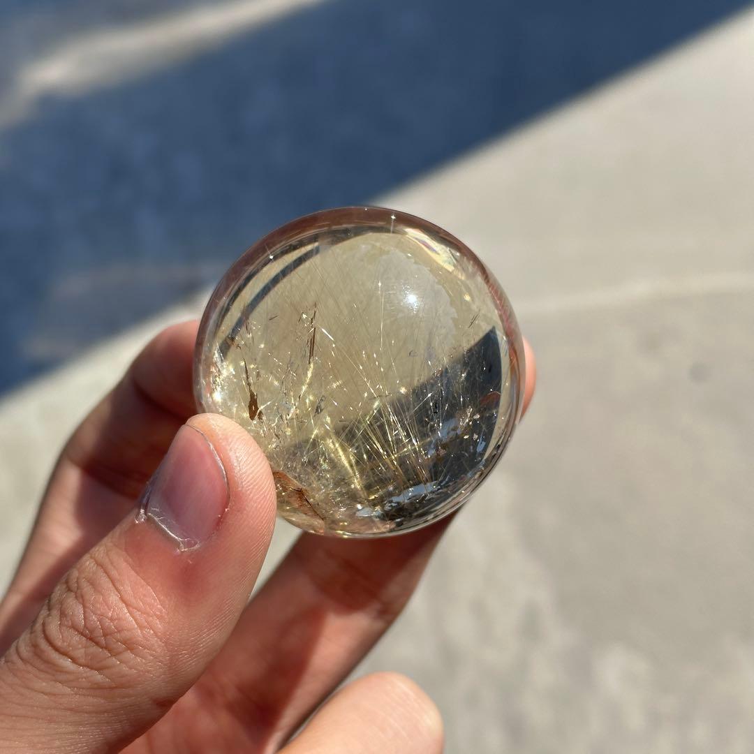 天然石ルチルクォーツのスフィア　丸玉　ご購入前に在庫確認必要G.251