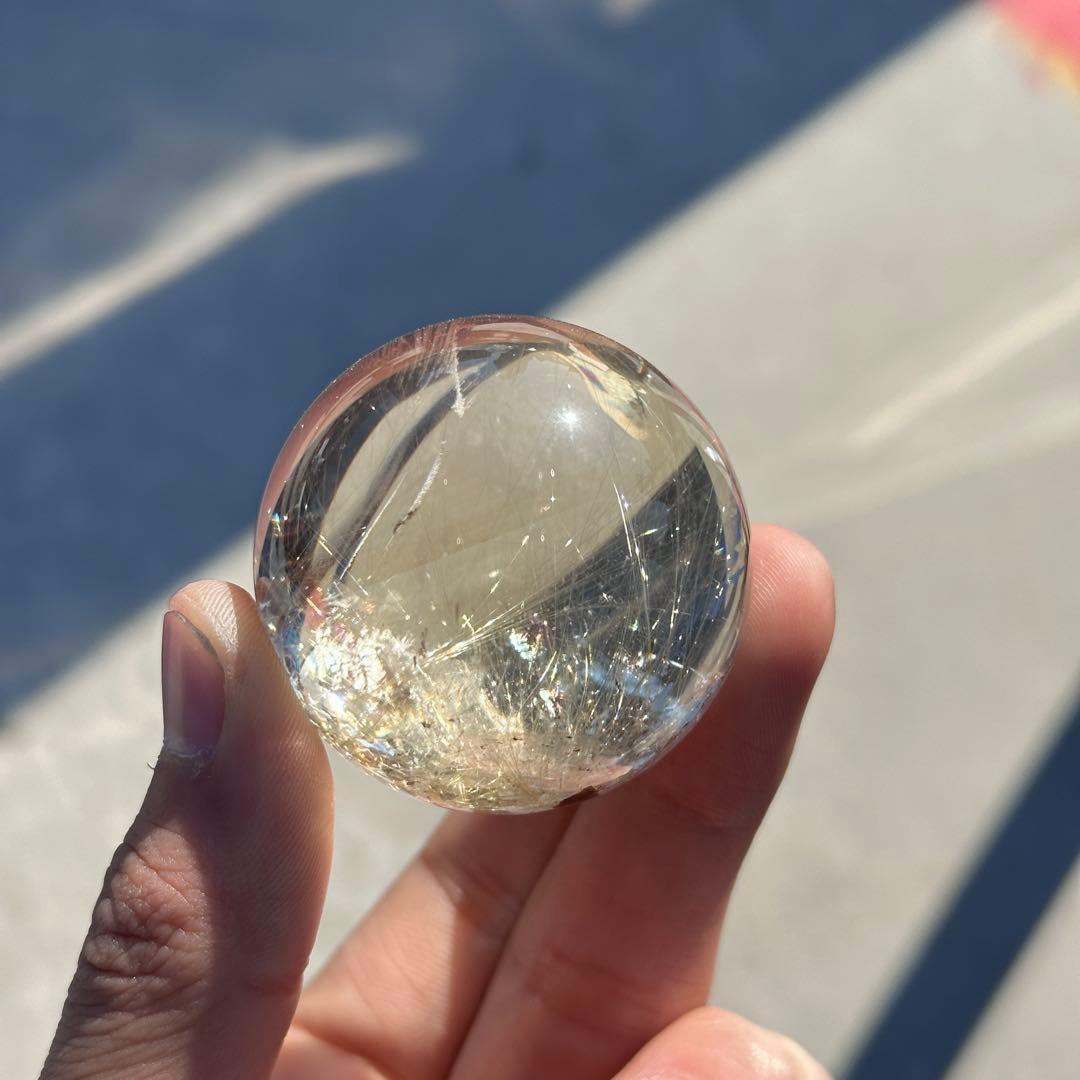 天然石ルチルクォーツのスフィア　丸玉　ご購入前に在庫確認必要G.251