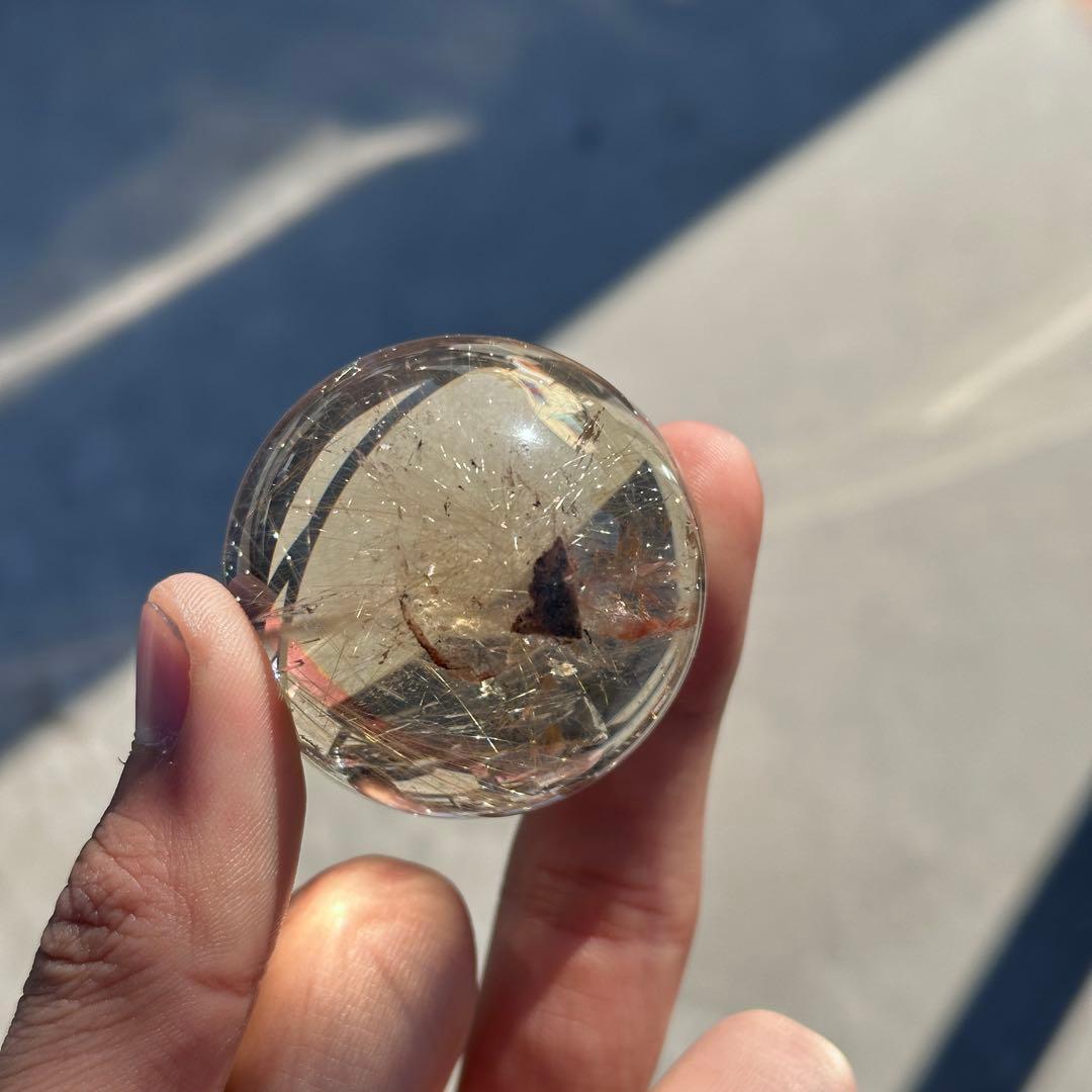 天然石ルチルクォーツのスフィア　丸玉　ご購入前に在庫確認必要G.251