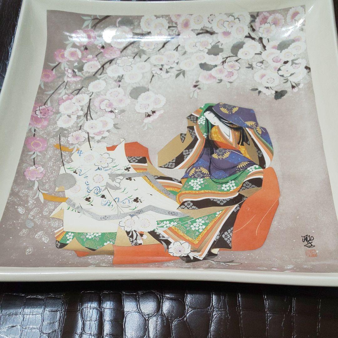 平安時代 桜 四角 大皿 飾り皿