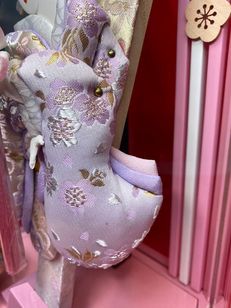 羽子板　振袖金蘭　アクリルケース９号・サイズ間口約２５×奥行約１９×高約３７㎝