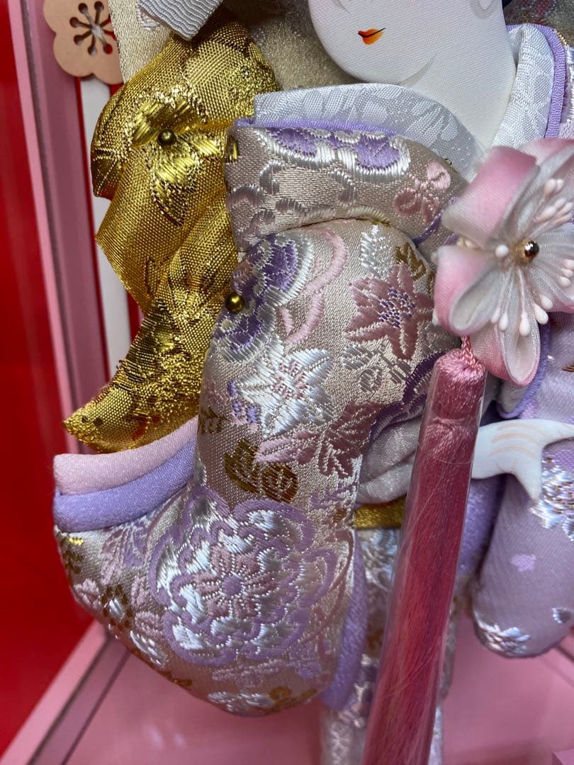 羽子板　振袖金蘭　アクリルケース９号・サイズ間口約２５×奥行約１９×高約３７㎝