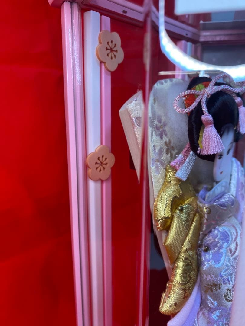 羽子板　振袖金蘭　アクリルケース９号・サイズ間口約２５×奥行約１９×高約３７㎝